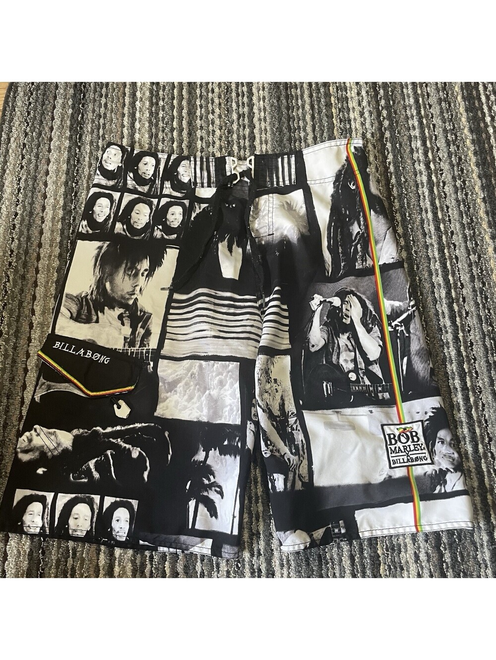 Y2K Billabong Bob Marley Board Shorts Swim Trunks Men’s Size 32 All Over Print